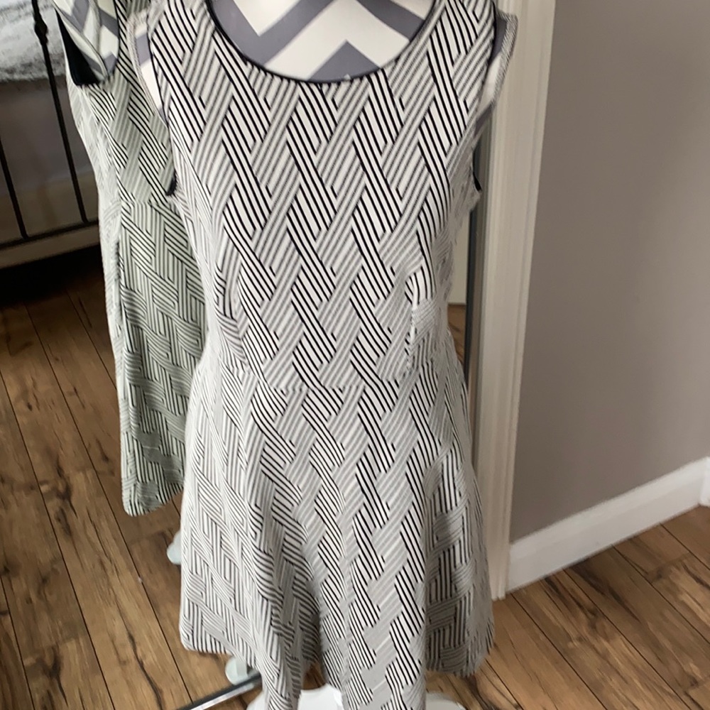 NWT Banana Republic black and white print A-line dress